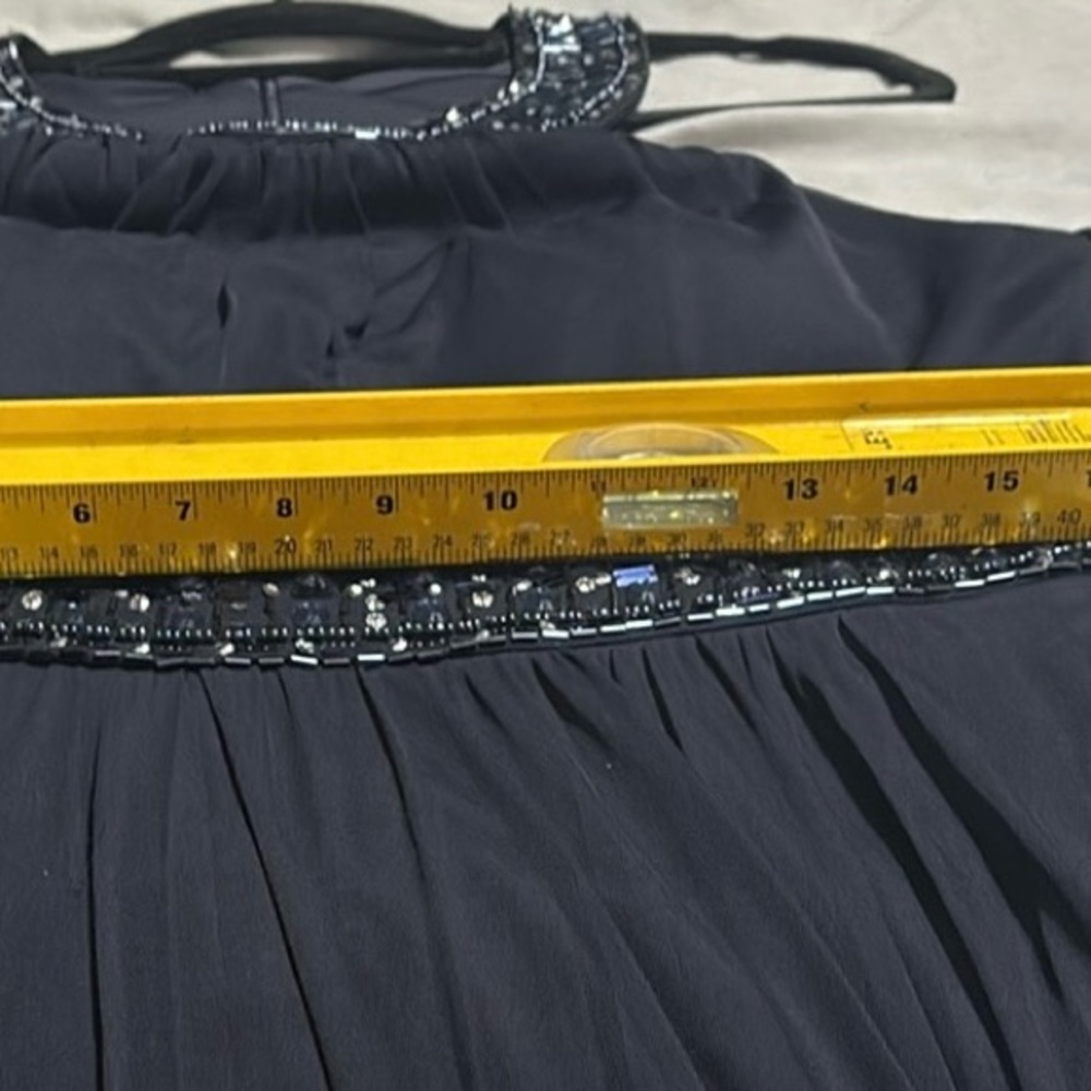 Elegant Navy Blue Beaded Dress - Picture 10 of 11